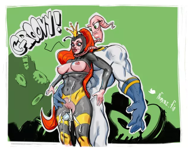 Earthworm Jim and Princess What's-Her-Name (FinNomore) by zetta_rumor