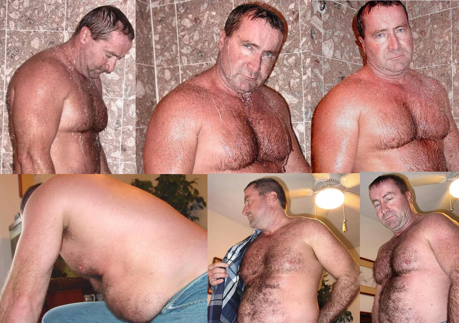 Musclebear Daddy Jim Undressing and Showering posted by globalfight