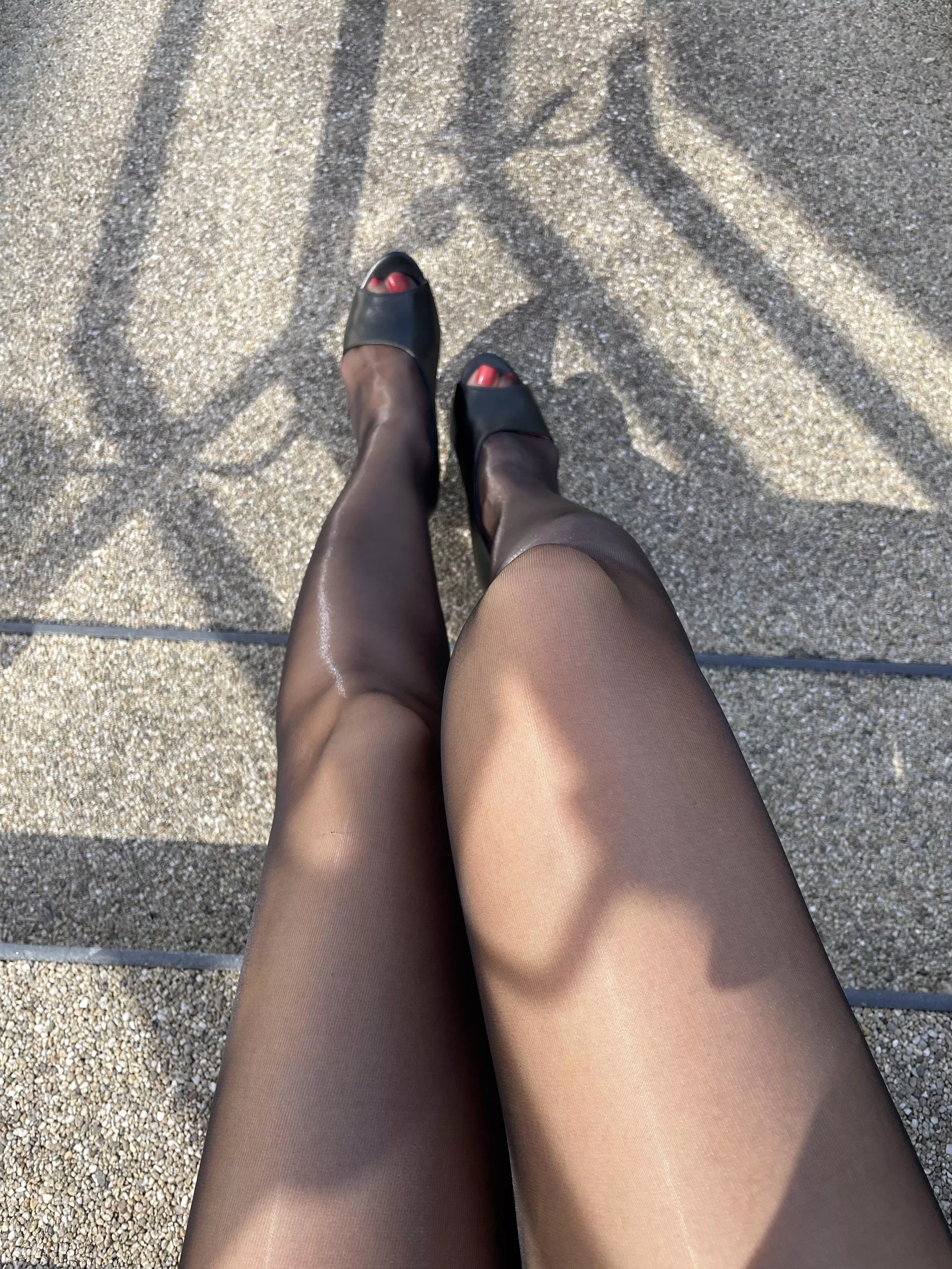 Wearing my shiny black pantyhose, hope you like it 😉 posted by kathysnylon