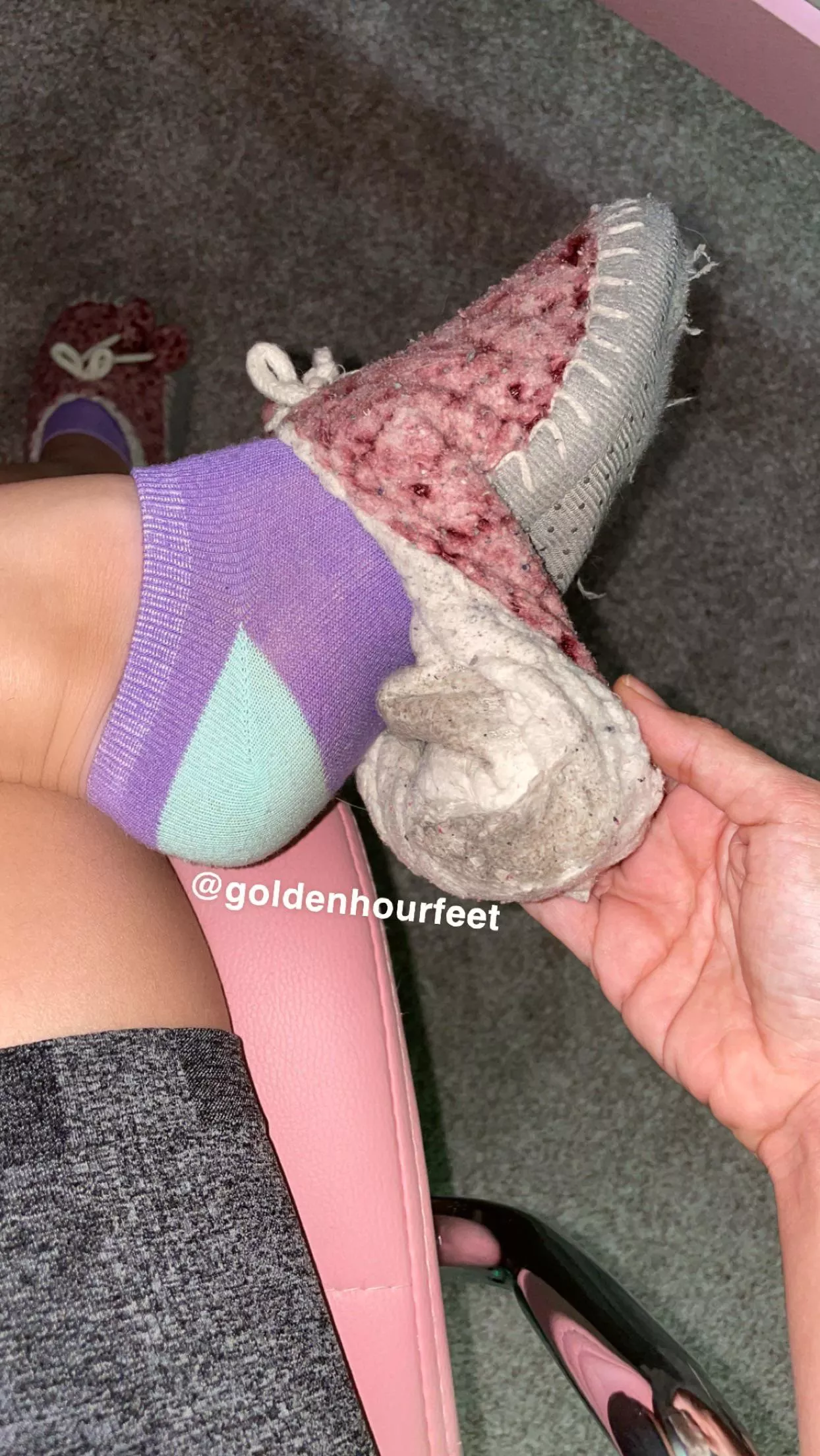 DM to get on my sock waitlist or claim these smelly slippers🔥 posted by goldenhourfeet