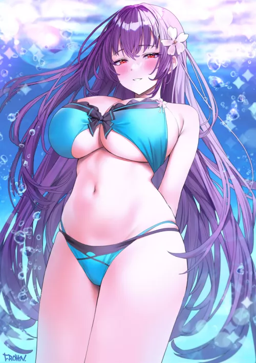 Swimsuit Scathach [Fate] by xSaviour_N