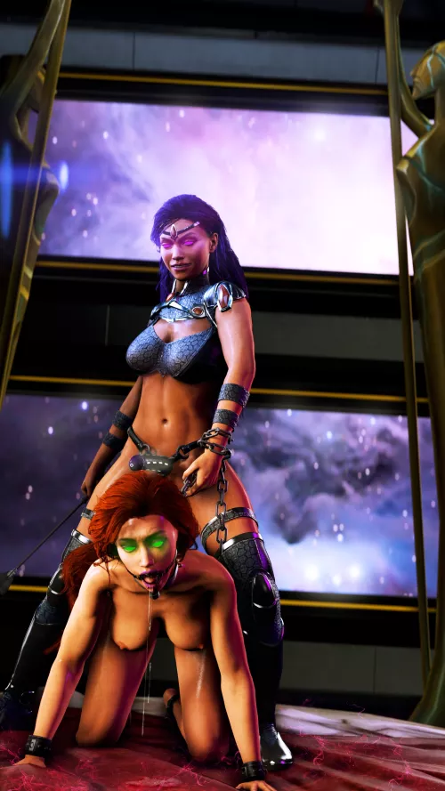 Blackfire gets her revenge on Starfire by Sea_Avocado7779