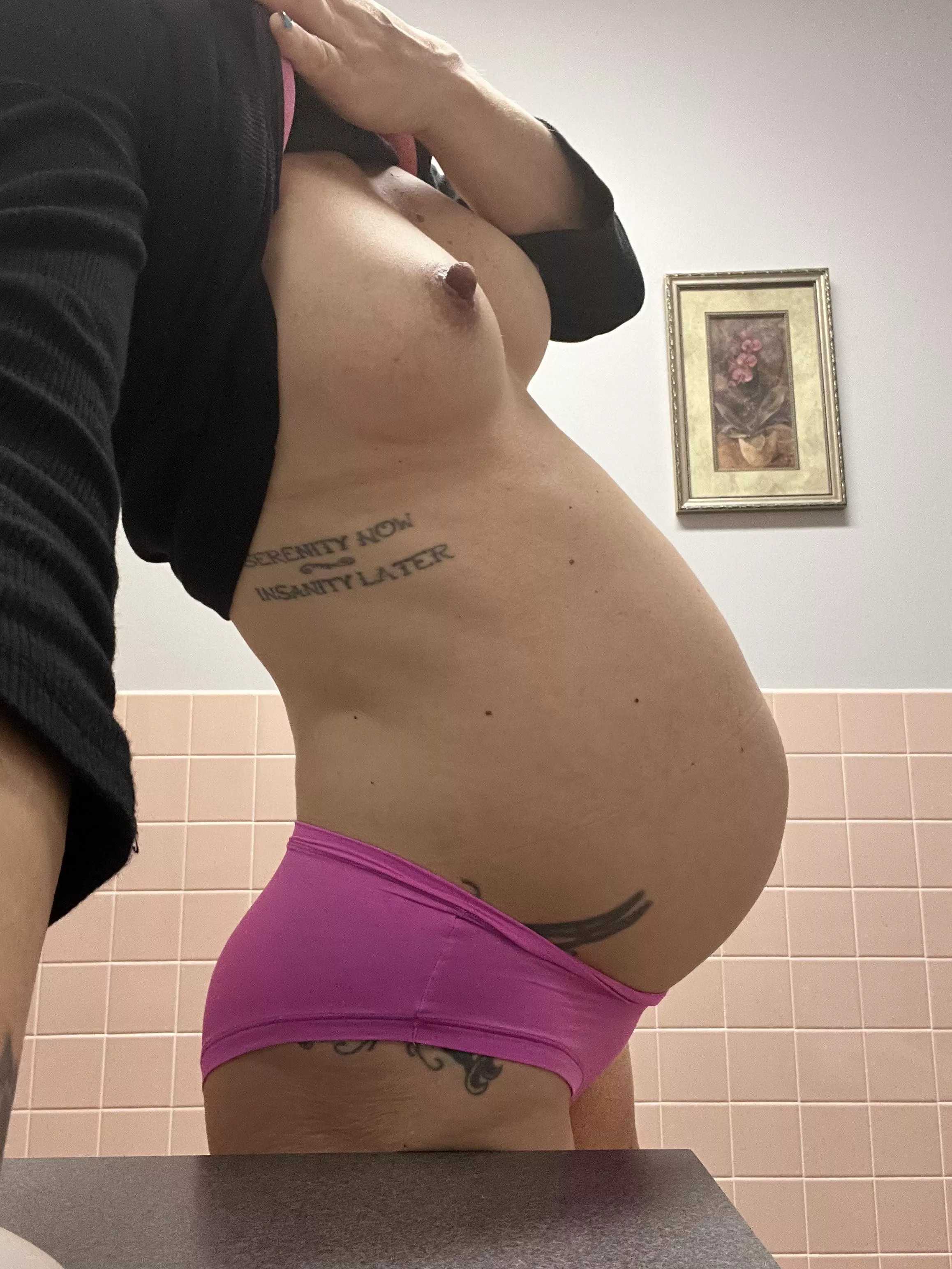 Just having some pregnant fun at work 🩷 posted by jayembee01