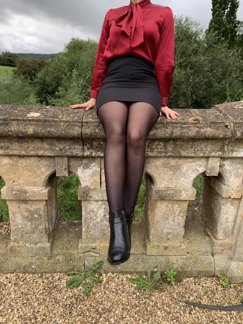 Office trouble: A silk red shirt and a pencil skirt. Where does it rank on the classy scale? by Dee-the-tease