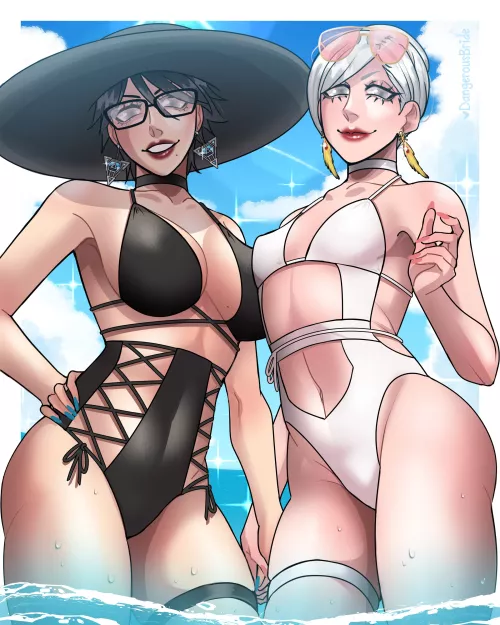 At the beach with Mommy Bayo and Auntie Jeanne~♥ by AlKo96