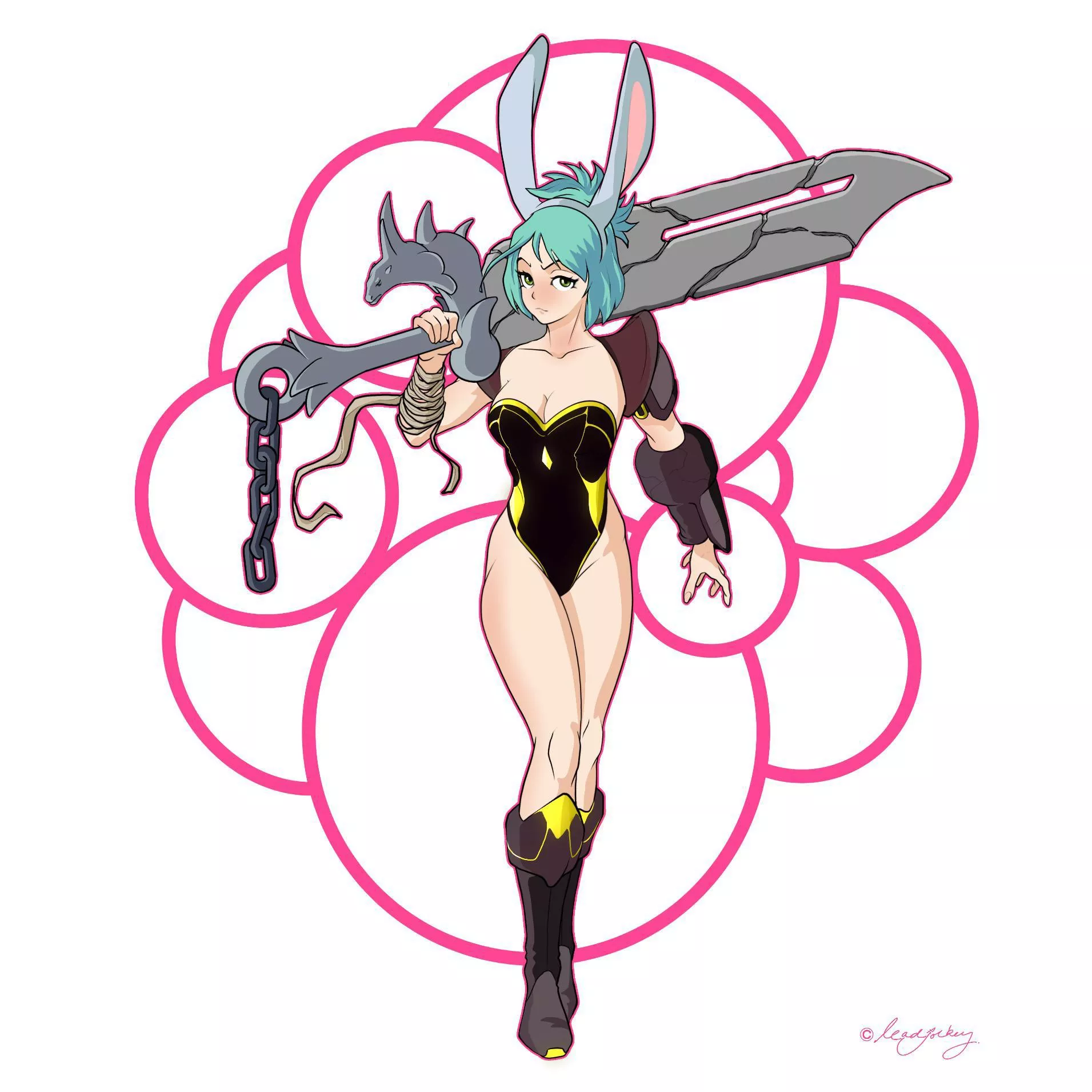 Bunnywarrior Chan, OC by me [Original Character] posted by Leadjockey