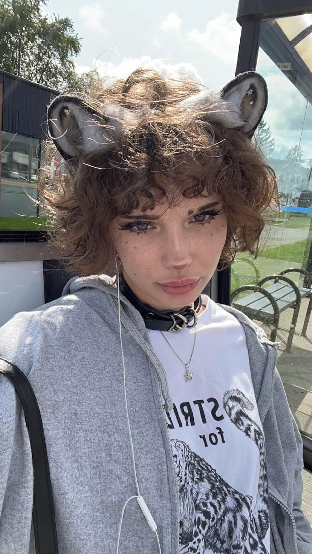 collared casual selfie from outside yesterday .. what do u think ? posted by realmkitten