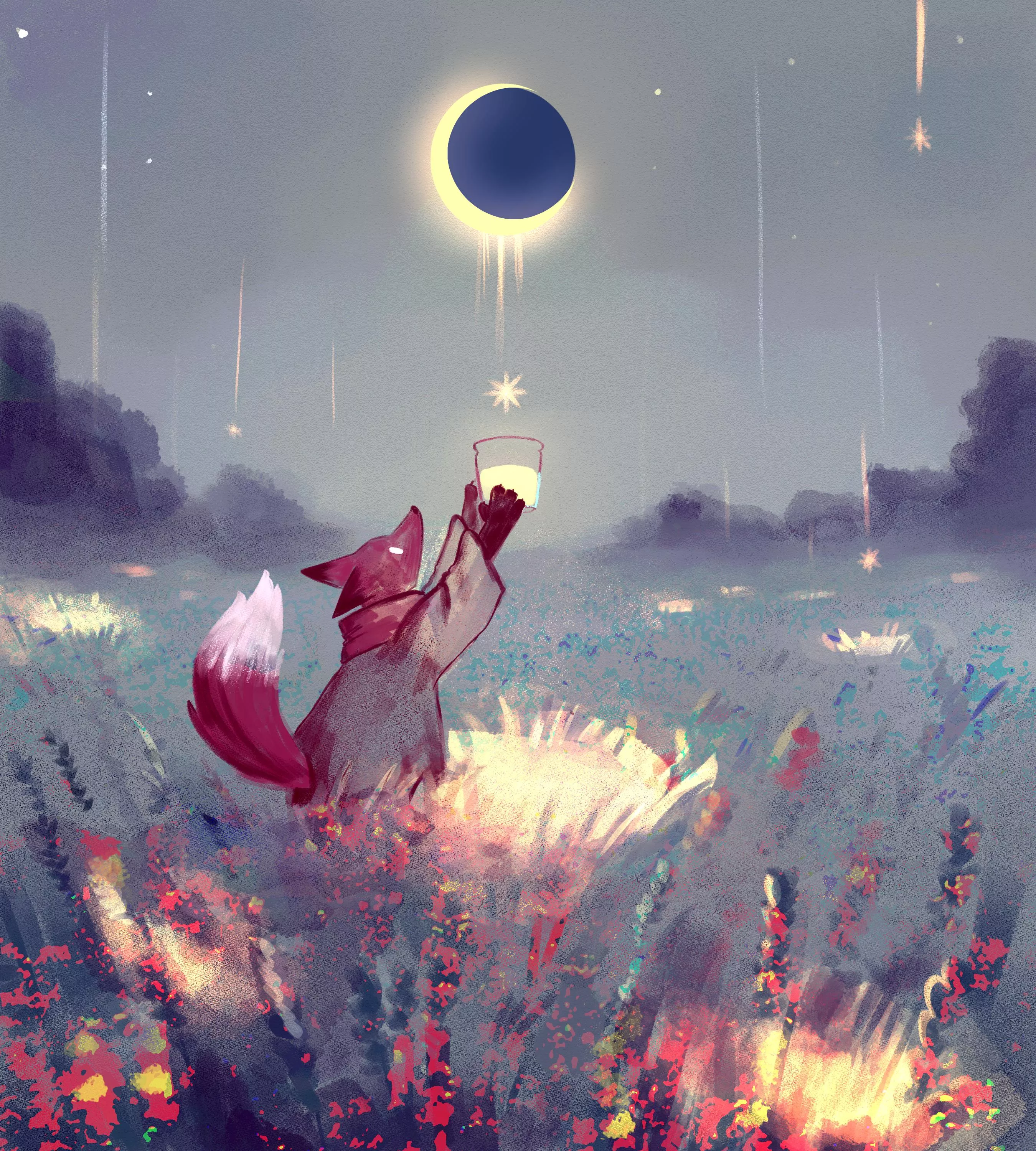 Moon drops (art by me) posted by pawperpaw