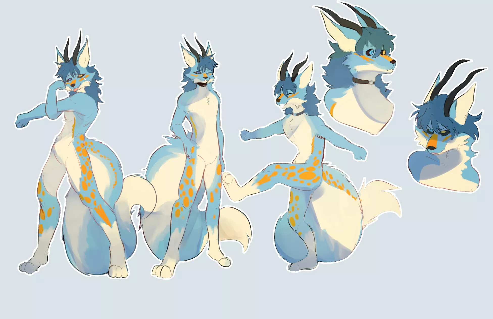 Ref sheet for a silly boi (art by me) posted by sonofan_oficial