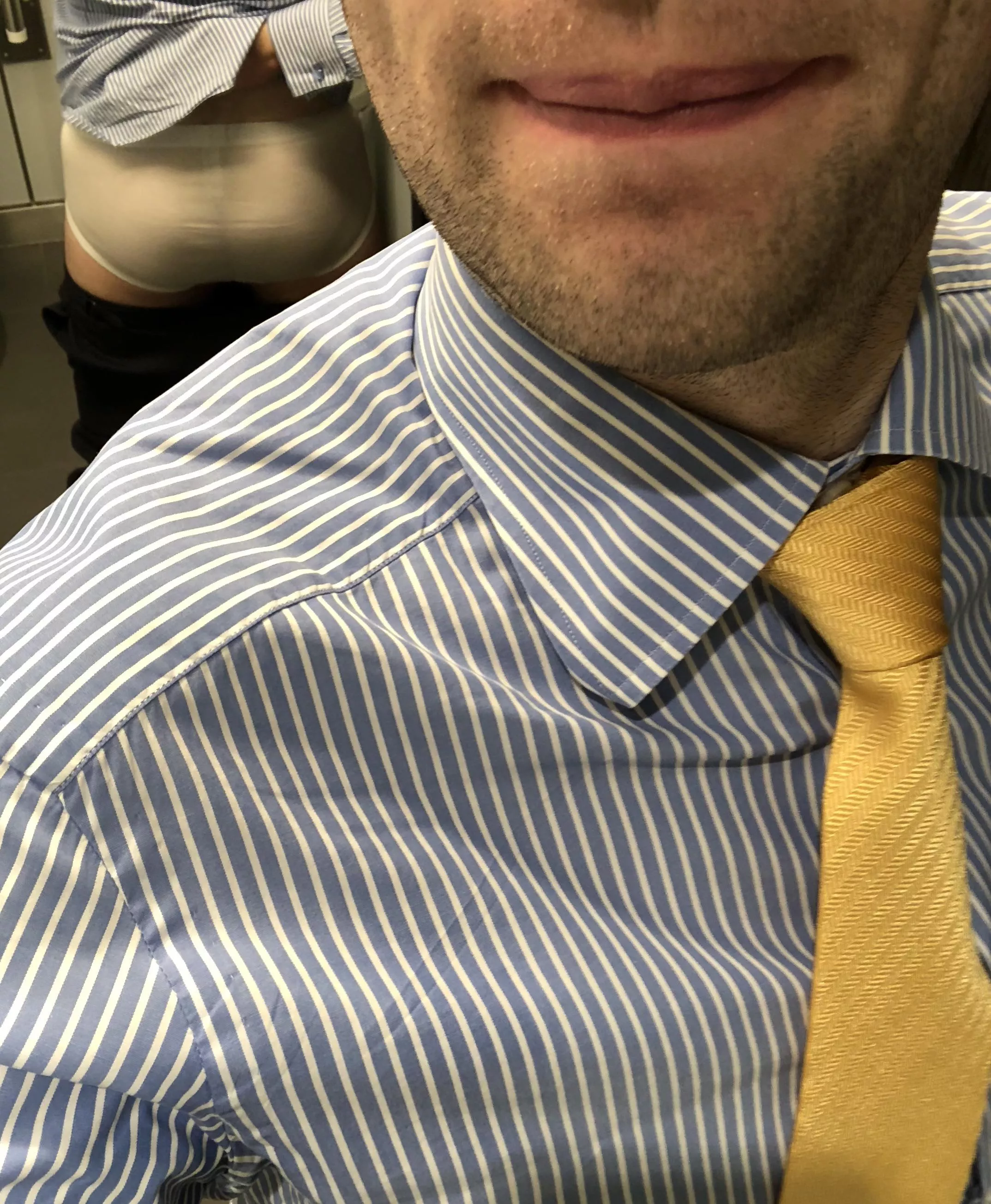 The official end of summer is when the casual summer dress code is dropped and suits return to my workplace. So when I go back to work on a Monday, it’ll be back to dressing like this. It won’t always be sensible white briefs under my suit though. posted by Richardse110