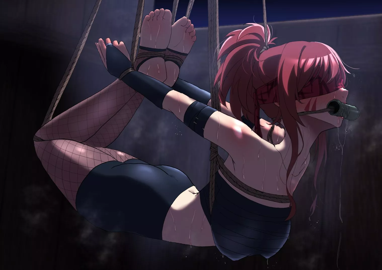 Hogtied and suspended (@zetu_purpur) posted by MxSummer