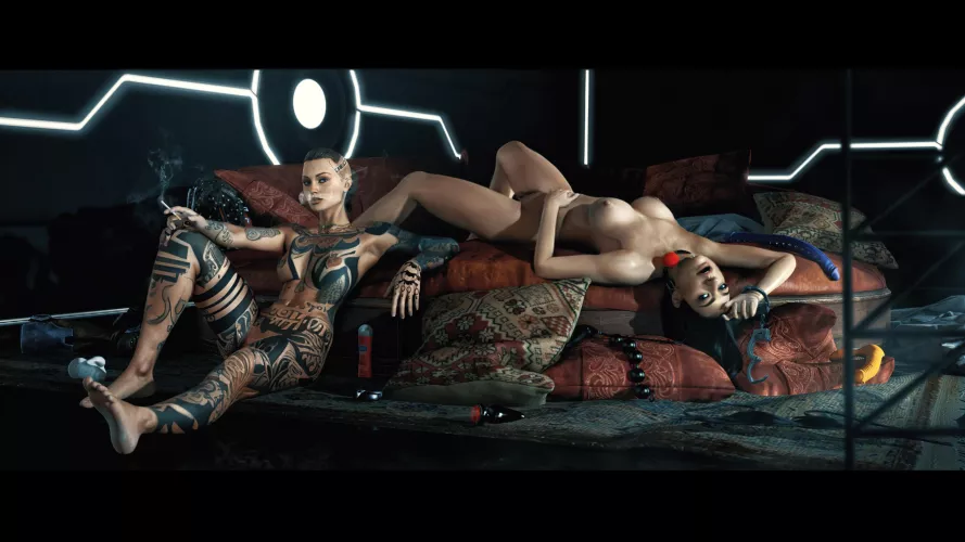 Jack and Miranda after some kinky fun (bproofmanhole) by Braindumbgoon