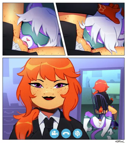 Keeping her good boy occupied during a business call (Somik) by Ok_Razzmatazz_1636