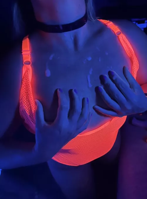 New glow in the dark bodysuit could use some more cum by Sexycouple30
