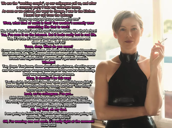 Have a smoke with your work wife! by justchastityblog