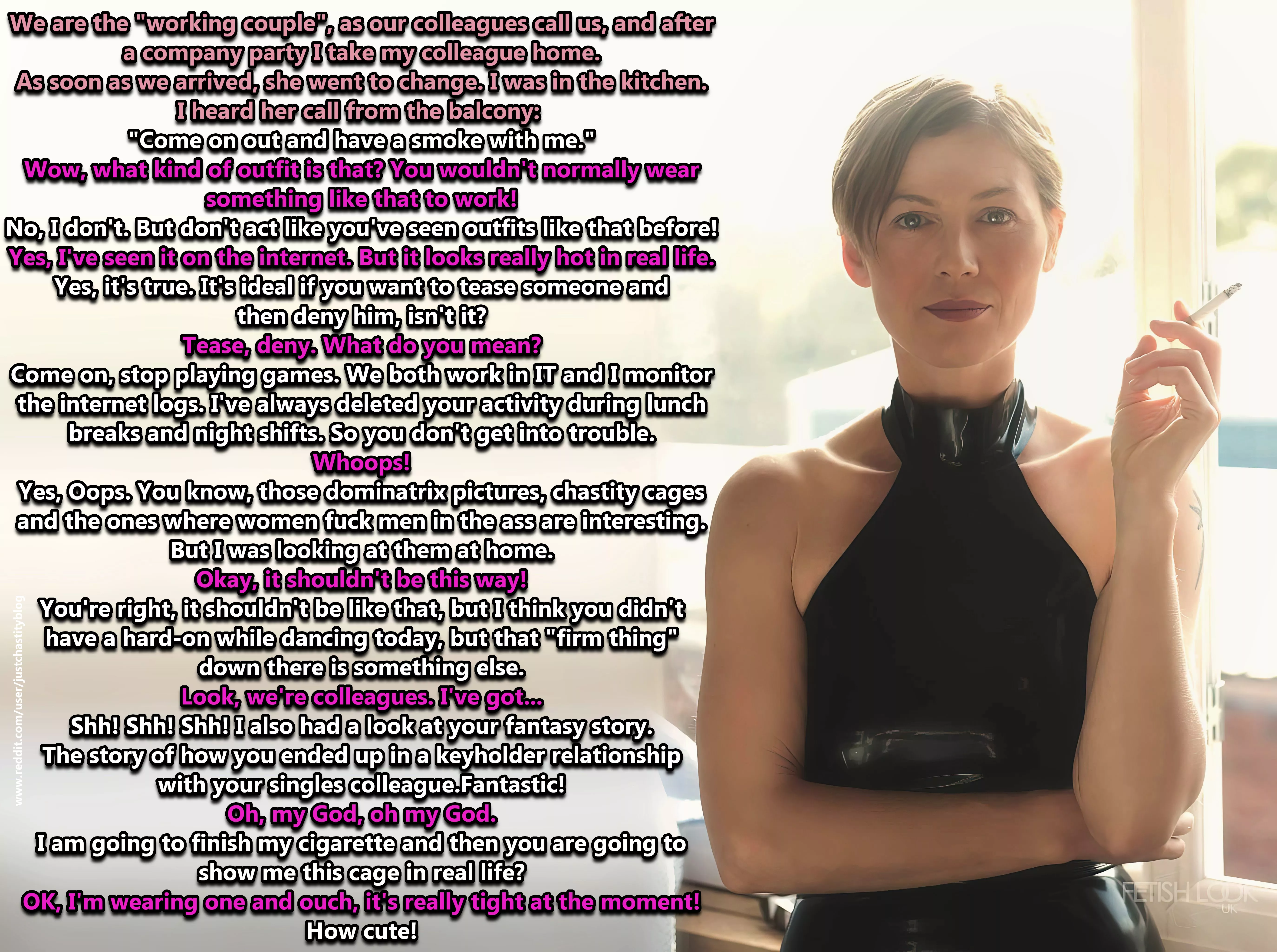 Have a smoke with your work wife! posted by justchastityblog