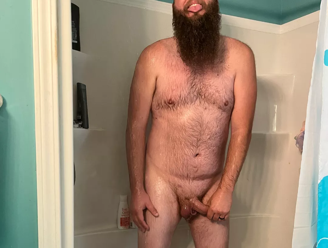 My happy place. 🚿😎 posted by BeardeddBombshell