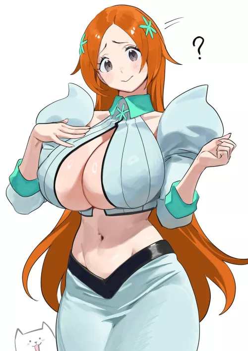Orihime being shy (Nia) by MillionHypotheses