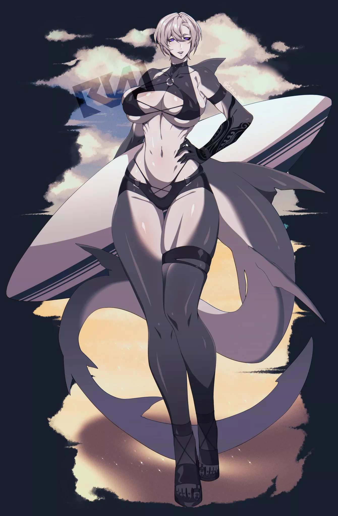 Shark girl Trish (@CERO_Rains)[Original] posted by iowess