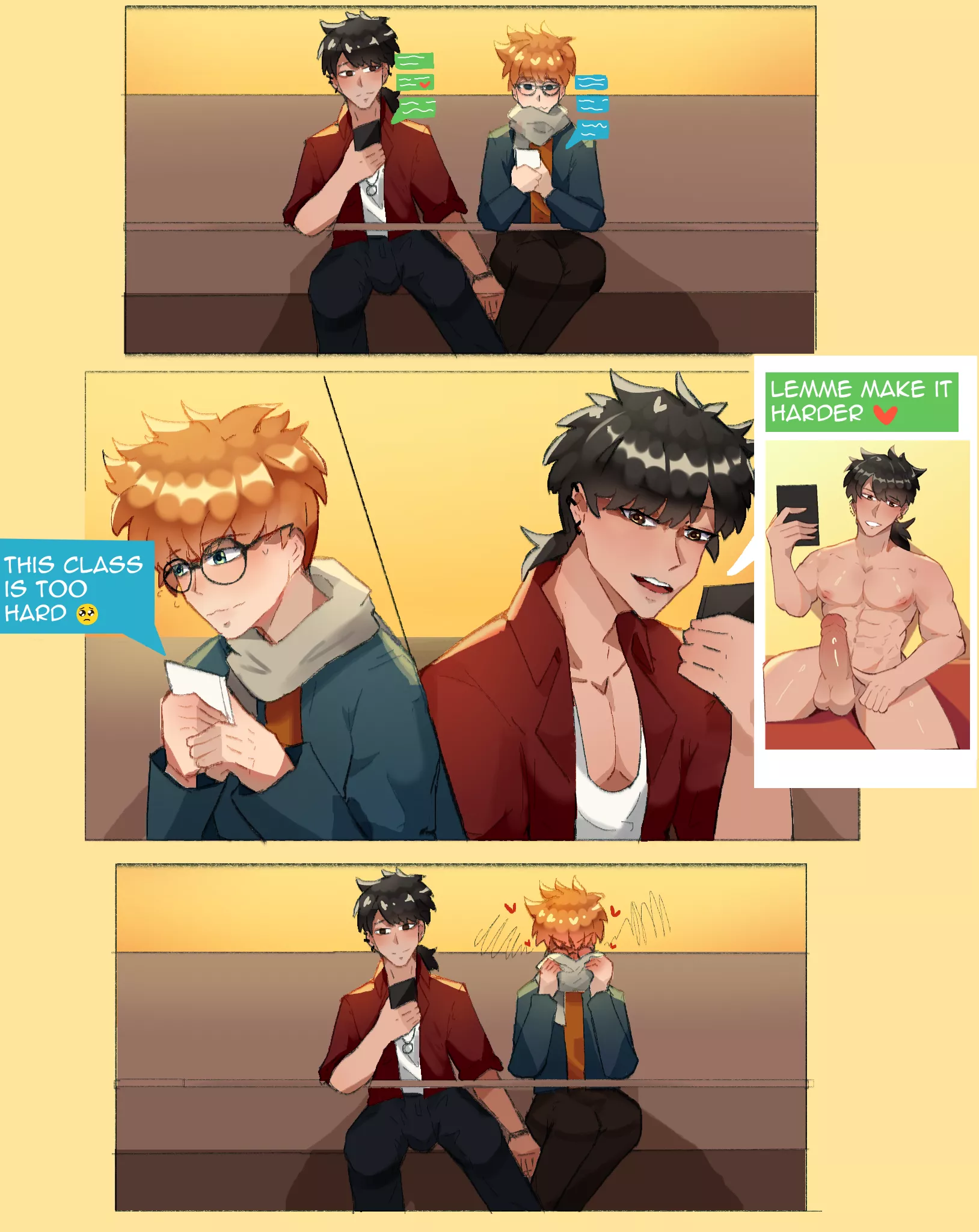 Testing out to see if thisd be a cute comic idea: Flirting with his cute non verbal boyfriend posted by maginon