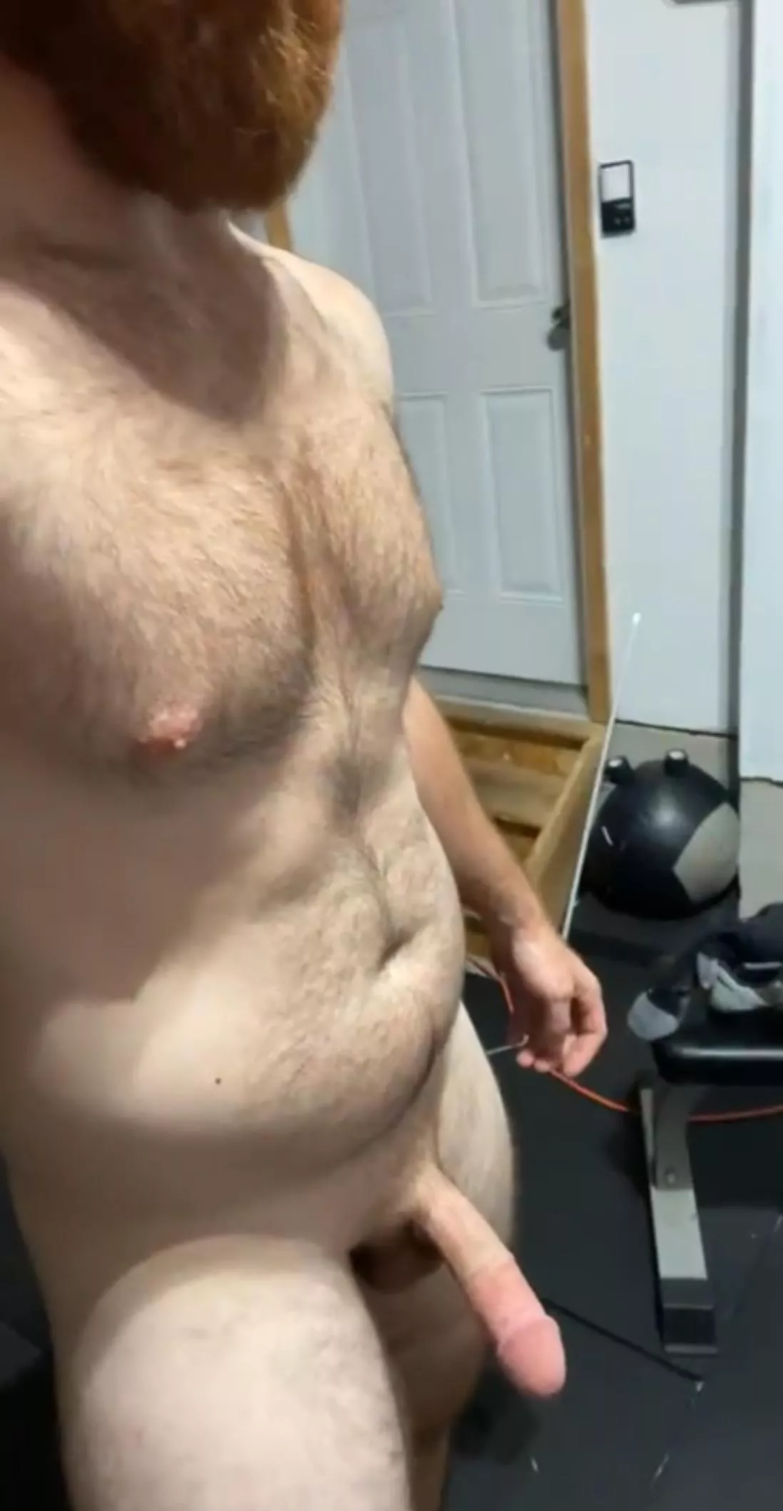 What's the point of a garage gym if you're not working out naked. posted by TraditionalRaccoon95