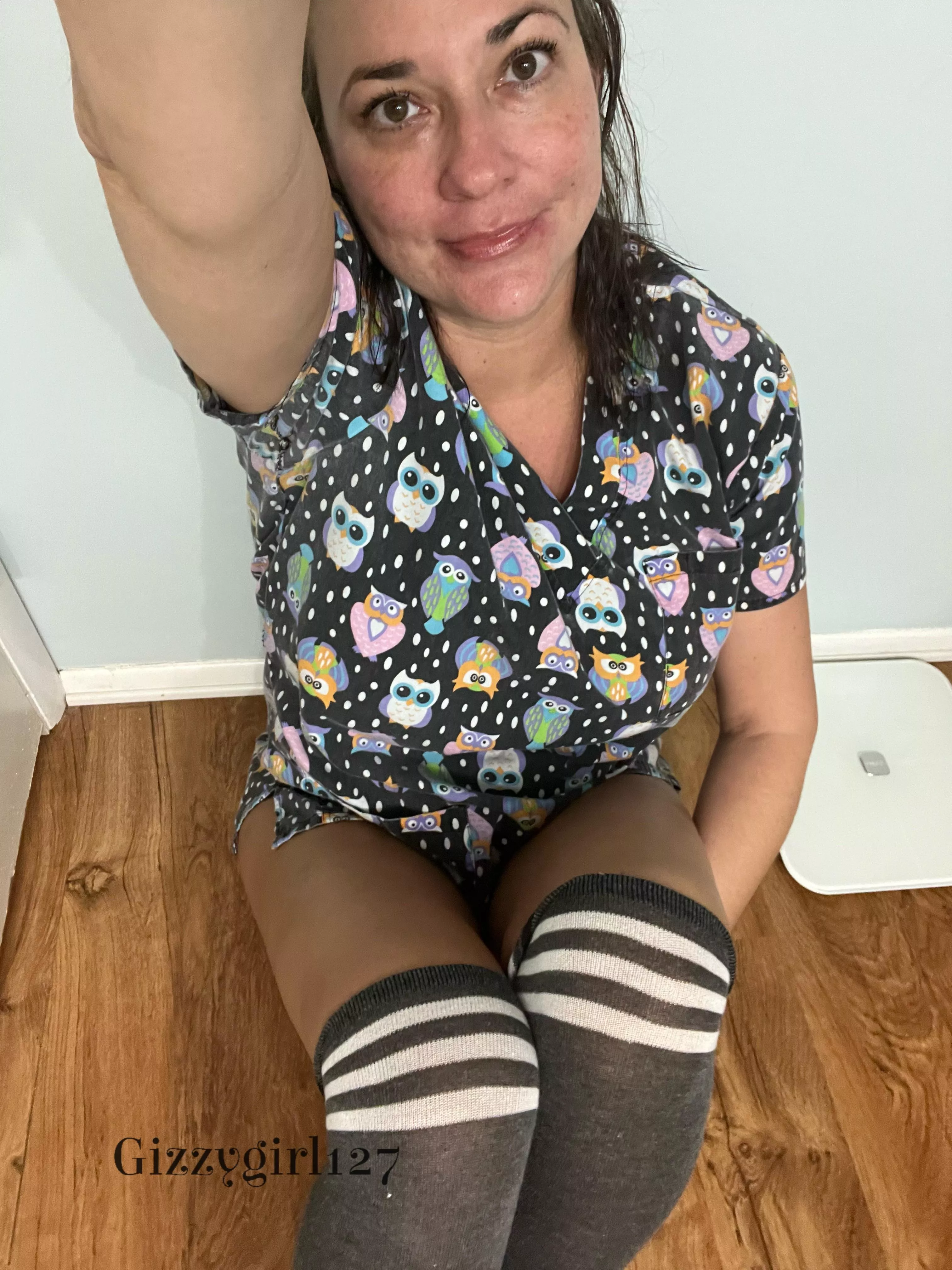 Forgot laundry so it’s knee socks under scrubs posted by Gizzygirl127