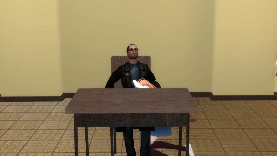 Monika and the postal dude by Wall-E_The_Robot