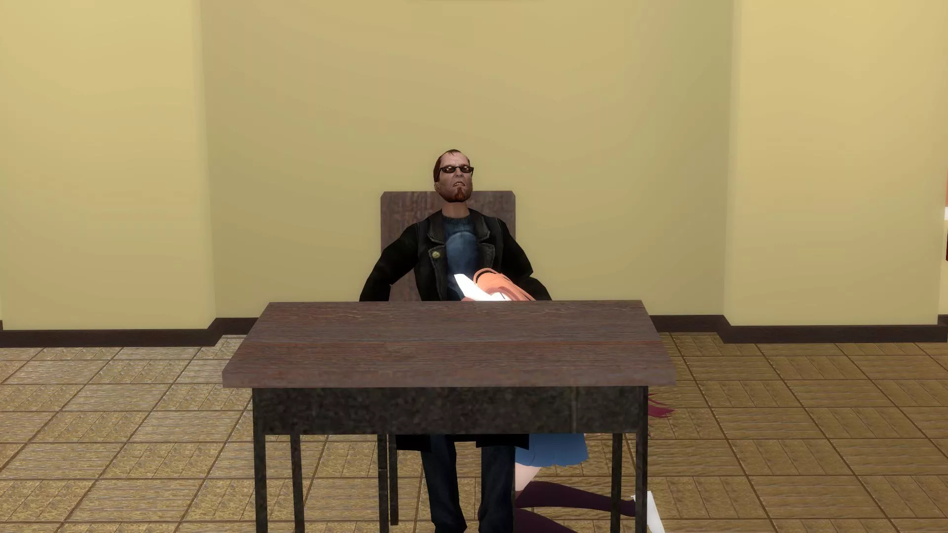 Monika and the postal dude posted by Wall-E_The_Robot