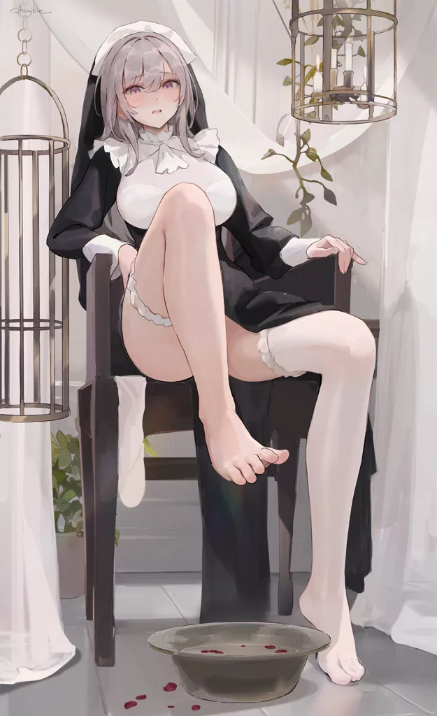 Nun Foot Washing [Artist's Original] posted by xSaviour_N