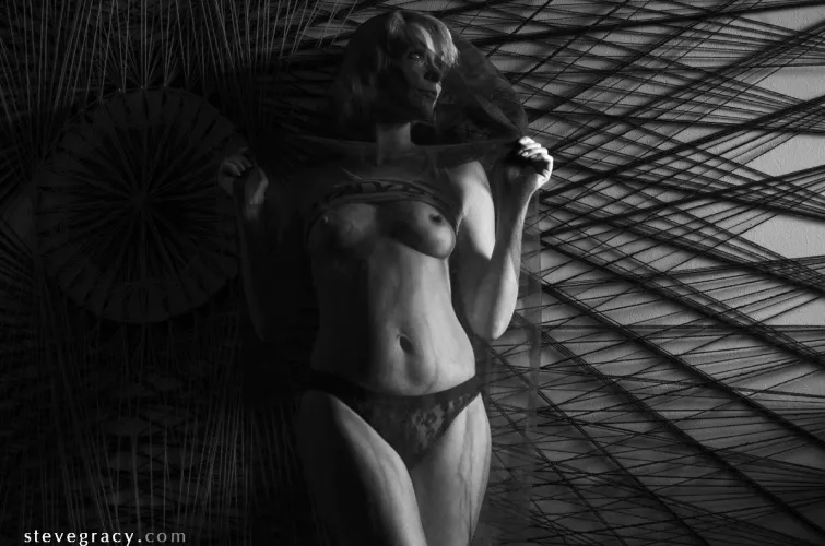 Becca on the string art wall by SteveGracyPhoto