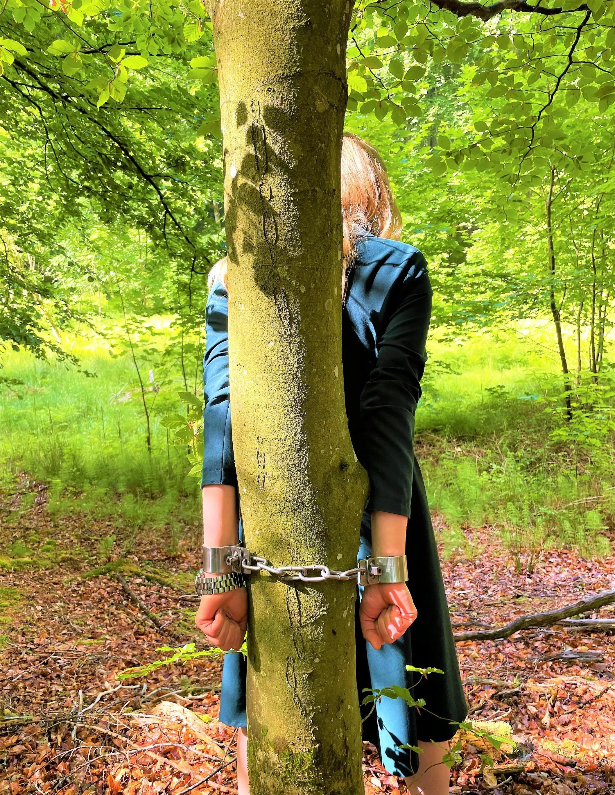 Heavy steel shackles + tree - a great combo posted by JessicaShackled