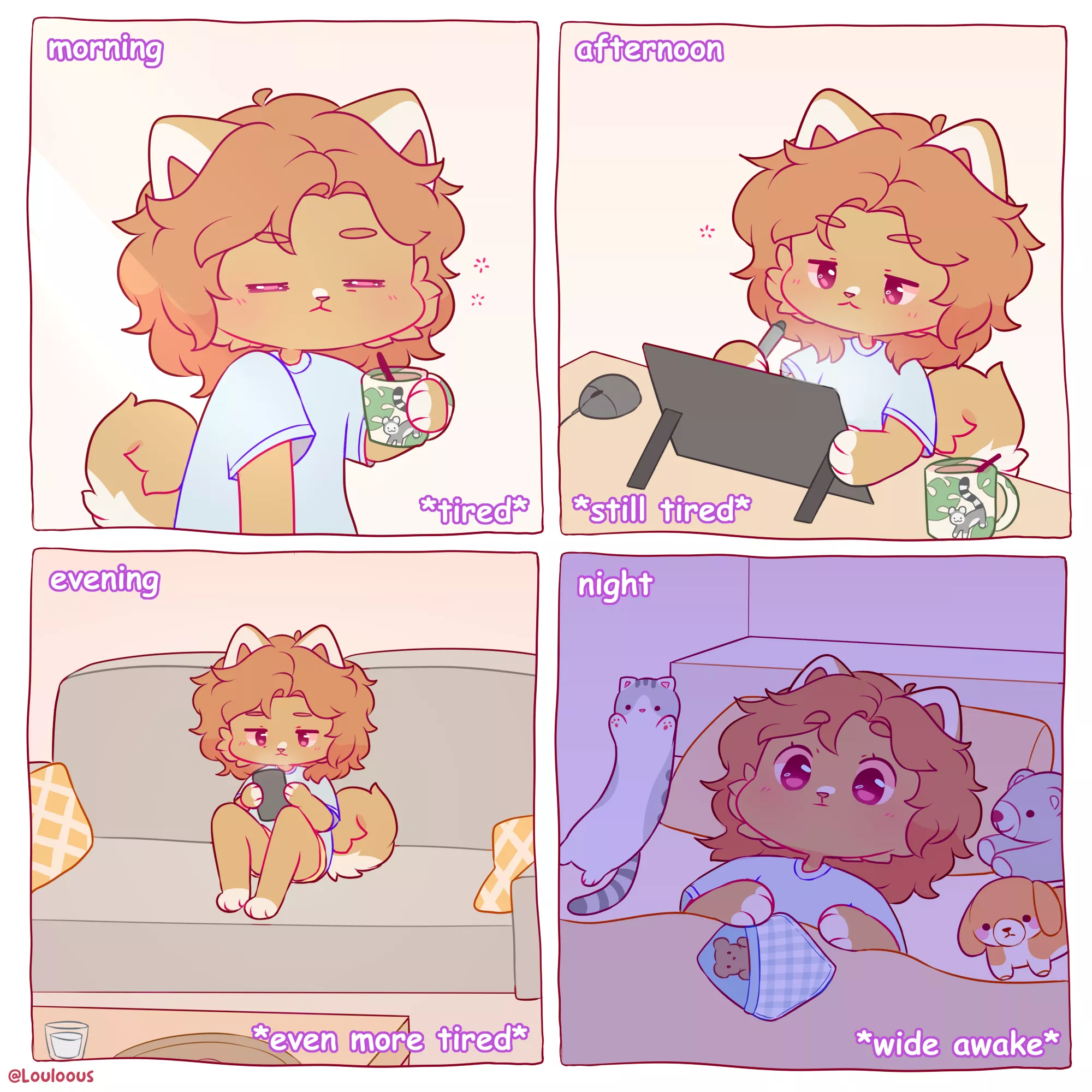 my daily routine 🥰🌈 comic by myself @Louloous ✌ posted by Louloous