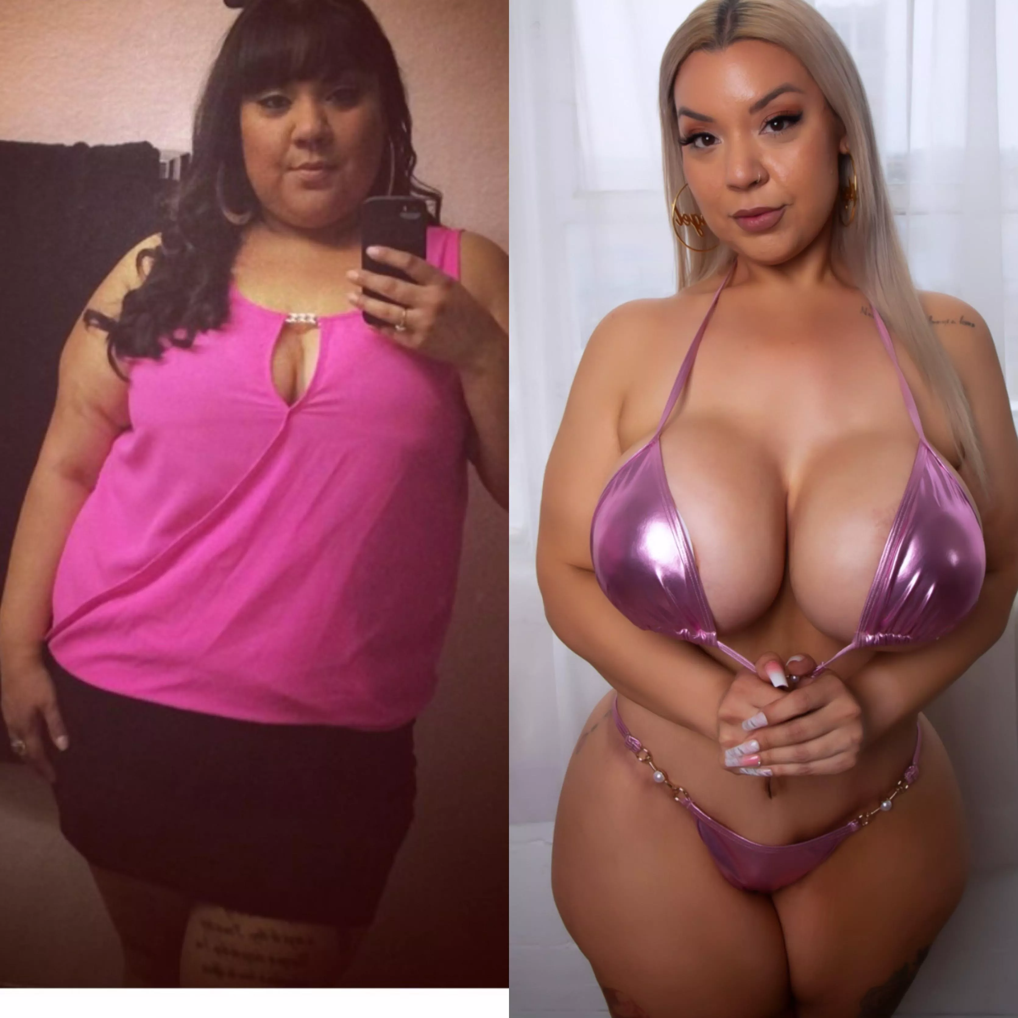 Pretty in pink edition . Love who I am becoming 💕 posted by BimboInTraining_