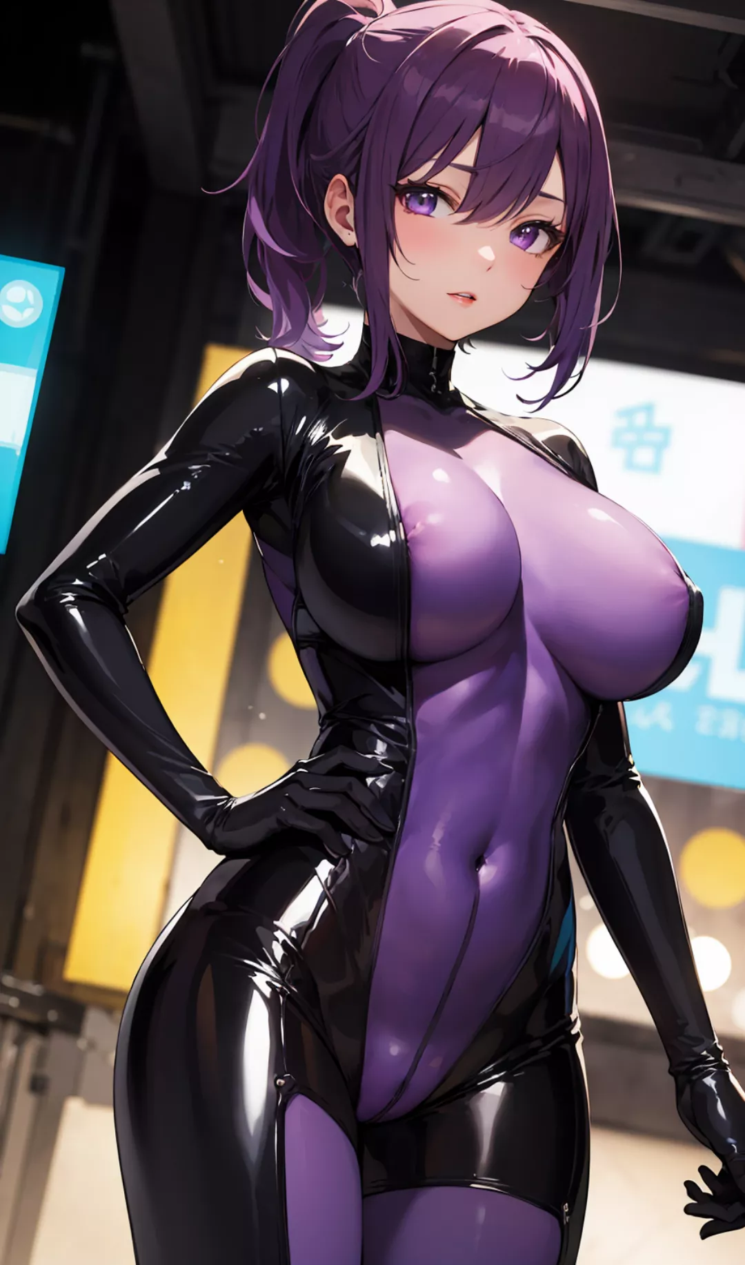 Purple & Black Bodysuit posted by CheetahSperm18