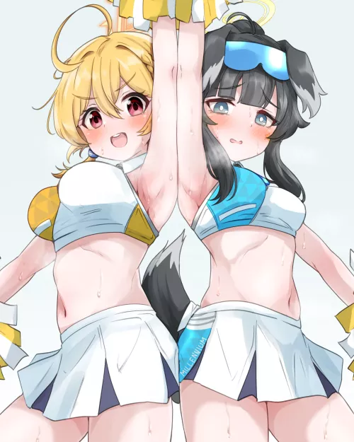 Toyomi Kotori y Nekozuka Hibiki (machismo_p) [Blue Archive] by TheRoySez