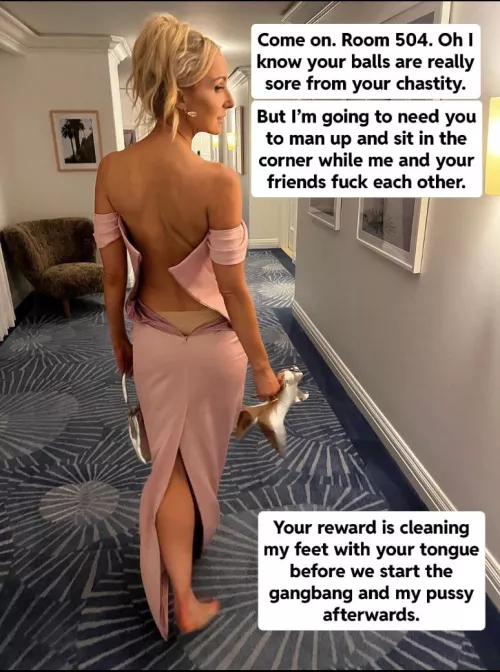 Your wife never cares to hear about your chastity woes. She just wants a real man’s dick in her. by Kittyward74