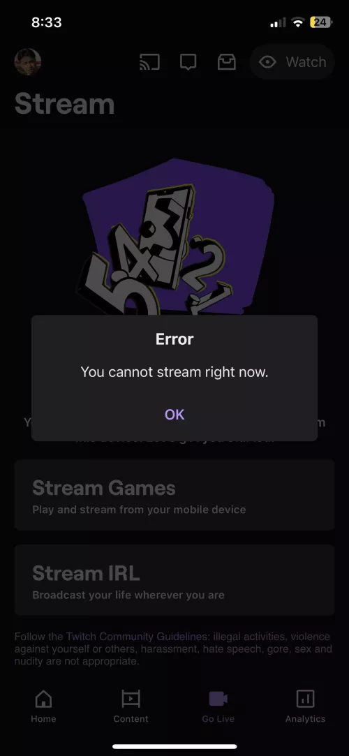 “Error” you cannot streams right now / REPOST by Effective-Tax-5566