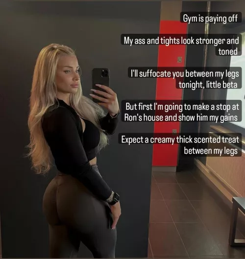 Gym is paying off and you'll experience the results firsthand tonight by guycaptions