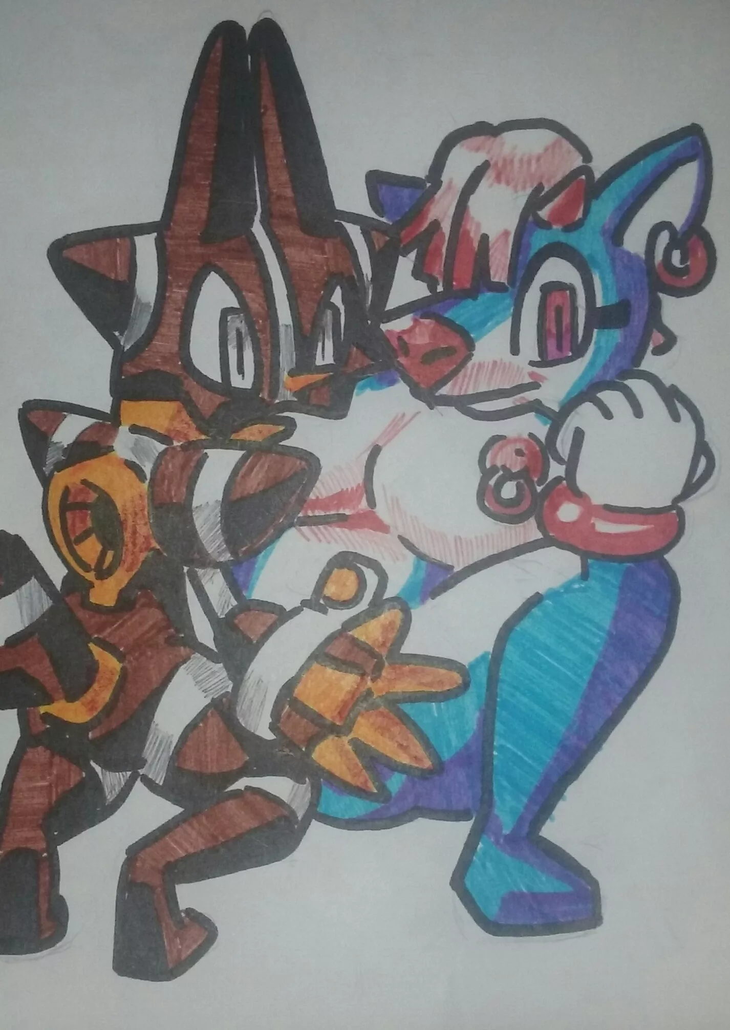 Here's Ryff the Escort and Dewdrop the Cow (sonic OCs) by me JAXUS- posted by JAXUS-