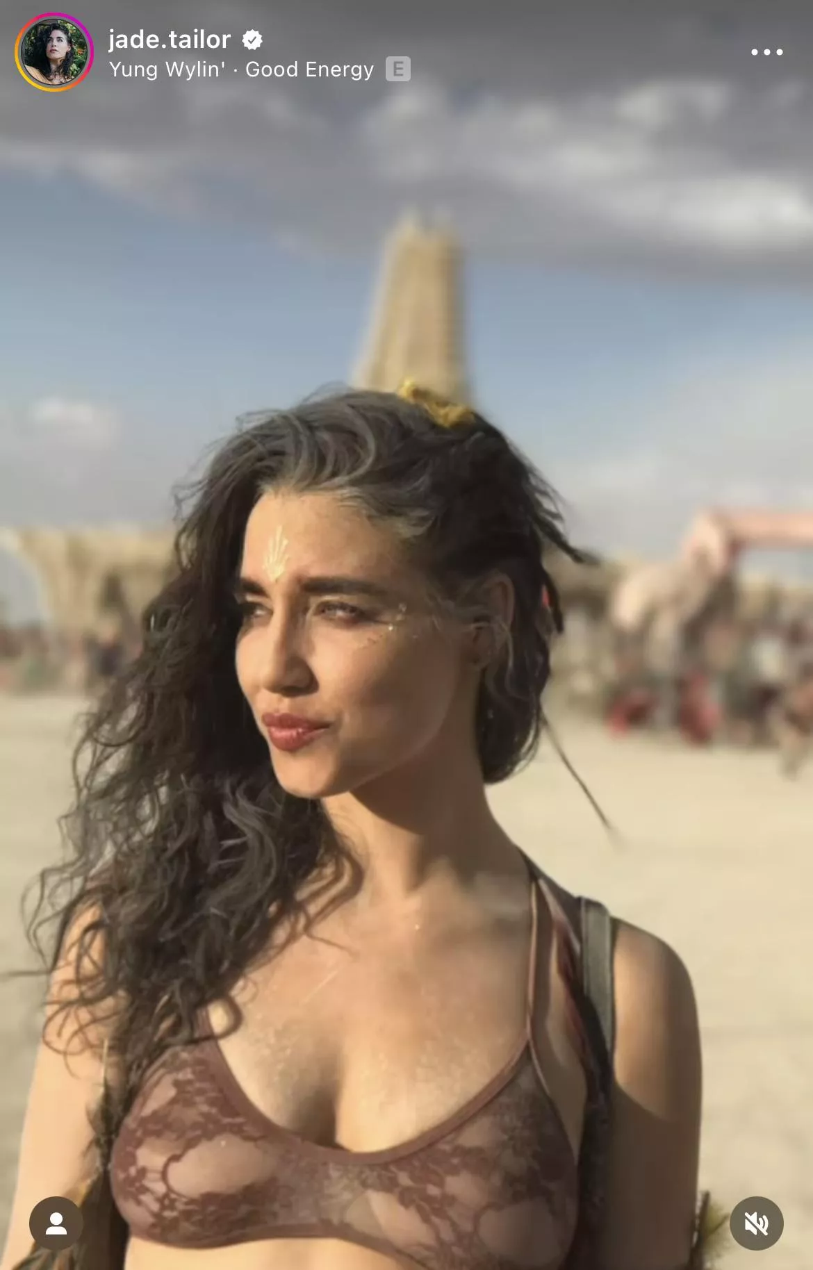 Jade Tailer (The Magicians) see through bra at Burning Man posted by Diligent_Sense542