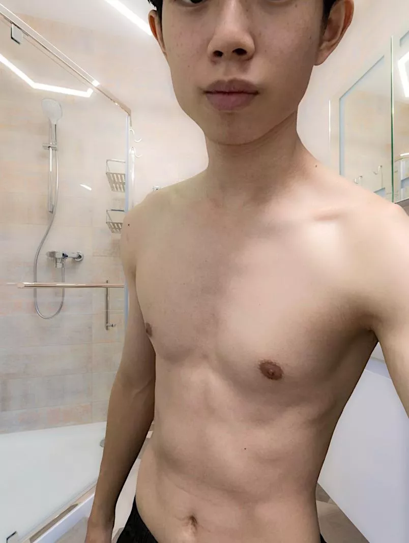Post workout shower selfie Asian [M] posted by Pristine_Variety299