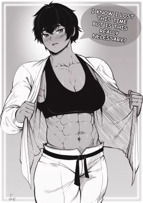 Muscular girl lost a fight [Artist: Speedl00ver] by ComaOfSouls