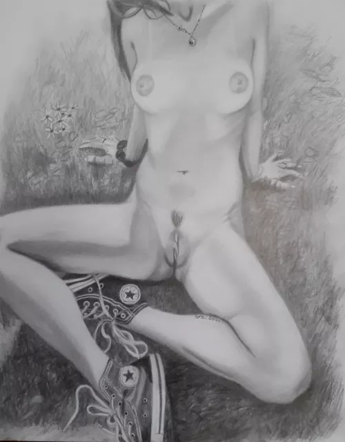 Lazy day (Pencil drawing by me) by Erotic_Artist_UK