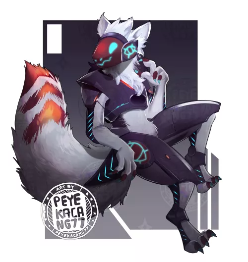 Old commission I did~ ^^ not getting much protogen commission lately. art by me @peyekacang77 by peyekacang77_