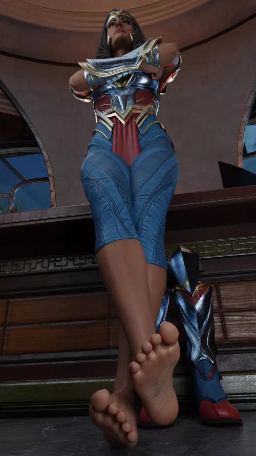 Wonder Woman letting her feet air out of her boots (DC) [Rigid3d] by Either-Pickle350