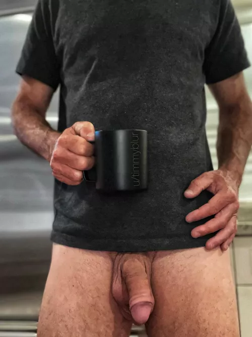 Good morning coffee freaks. I call this one “Man without pants holding coffee mug.” by timmyblur