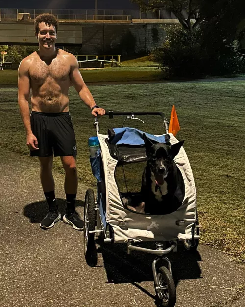 He can’t keep up anymore, but I’ll swallow my pride all day everyday to make sure he still comes on every run. by DogTrainerArk