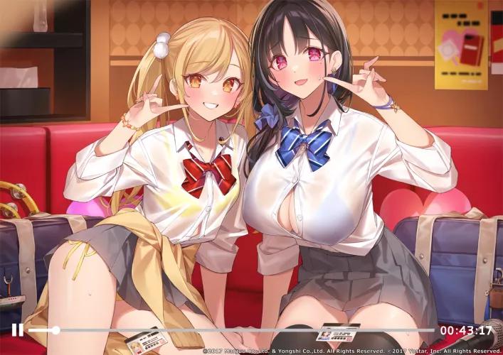 Leonardo Da Vinci & Ting An recording a video for Azur Lane's 6th Anniversary (POPQN) [Azur Lane] by llamanatee