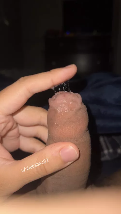 woke up with an extra leaky cock today 🤤 i bet you wanna taste it and play with it by abebabe432