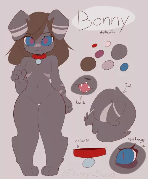 (art by me) I made a ref sheet of Bonny, what do you think? by BonnyDraws
